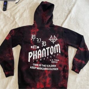 Tie-Dye 'The Phantom' Graphic Hoodie - Red & Black